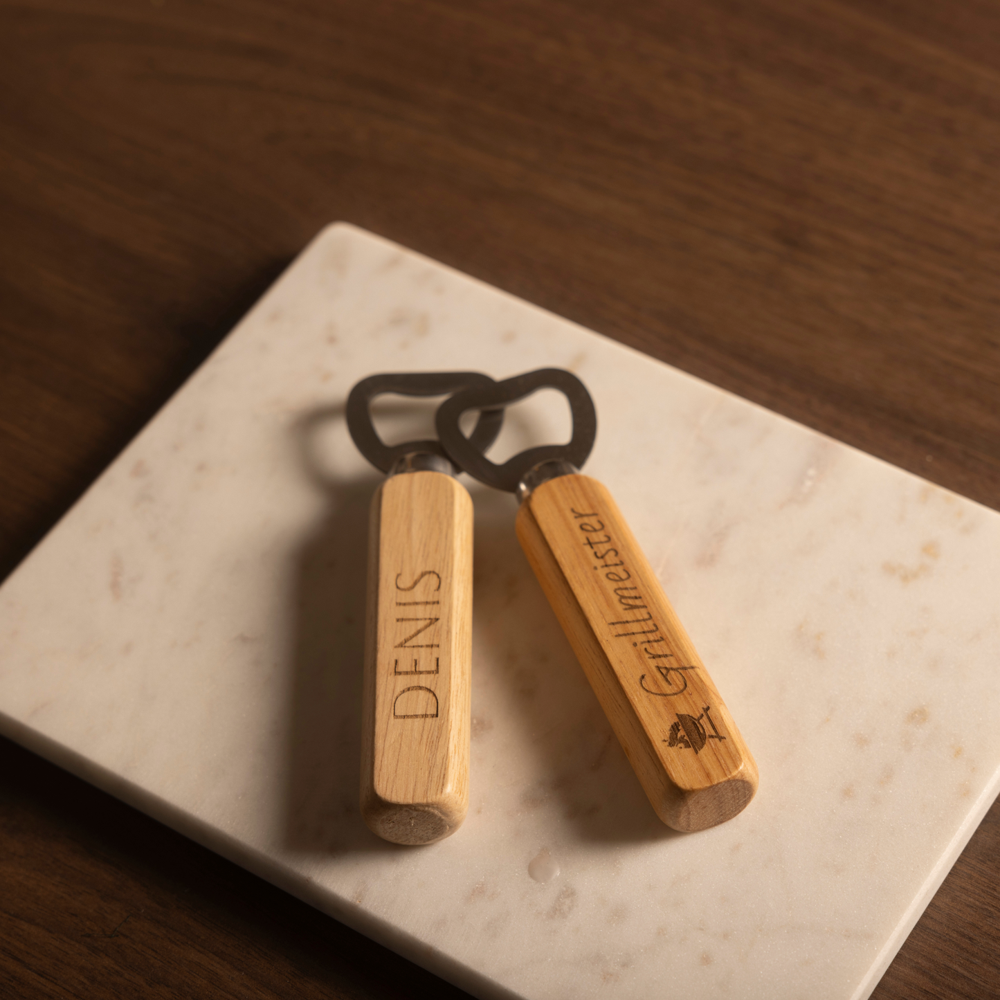 Flaschenöffner aus Holz & Edelstahl