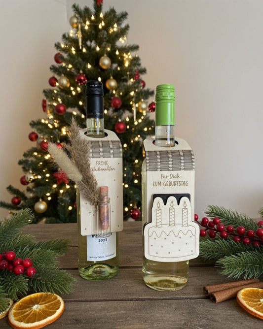 Flaschenanhänger aus Holz