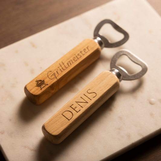 Flaschenöffner aus Holz & Edelstahl