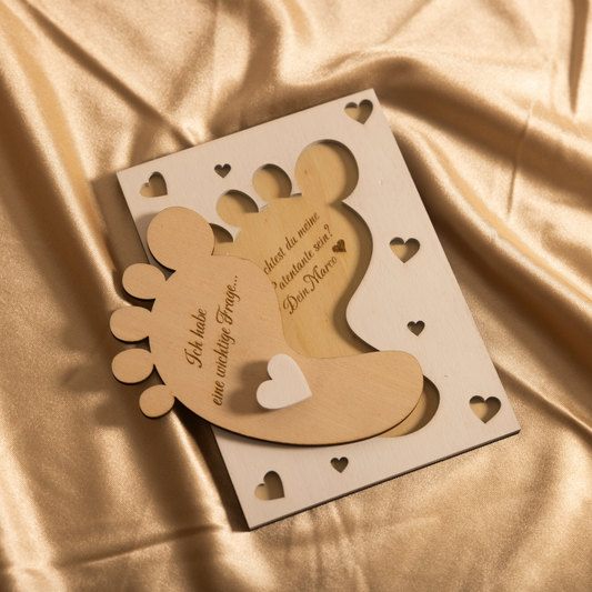 Holzkarte – „Willst du meine Patentante sein?“