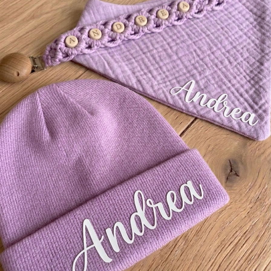 Baby Set- Mütze,Lätzchen,Schnullerkette