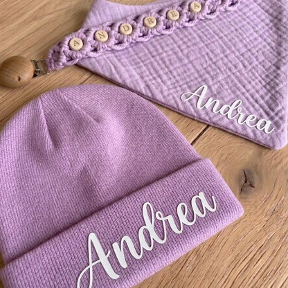 Baby Set- Mütze,Lätzchen,Schnullerkette