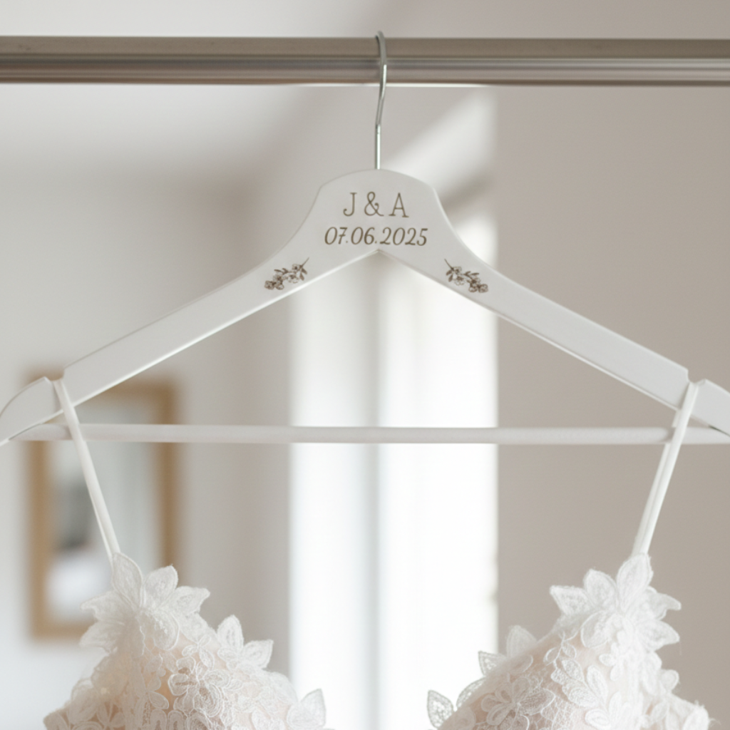 Brautkleiderbügel mit Gravur