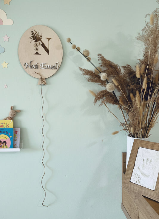 Holz-Ballon mit Name