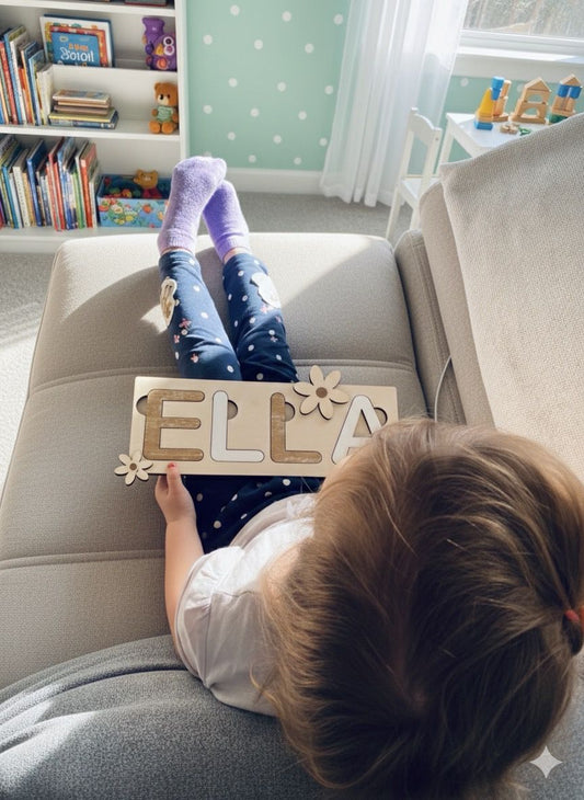 Namenspuzzle aus Holz