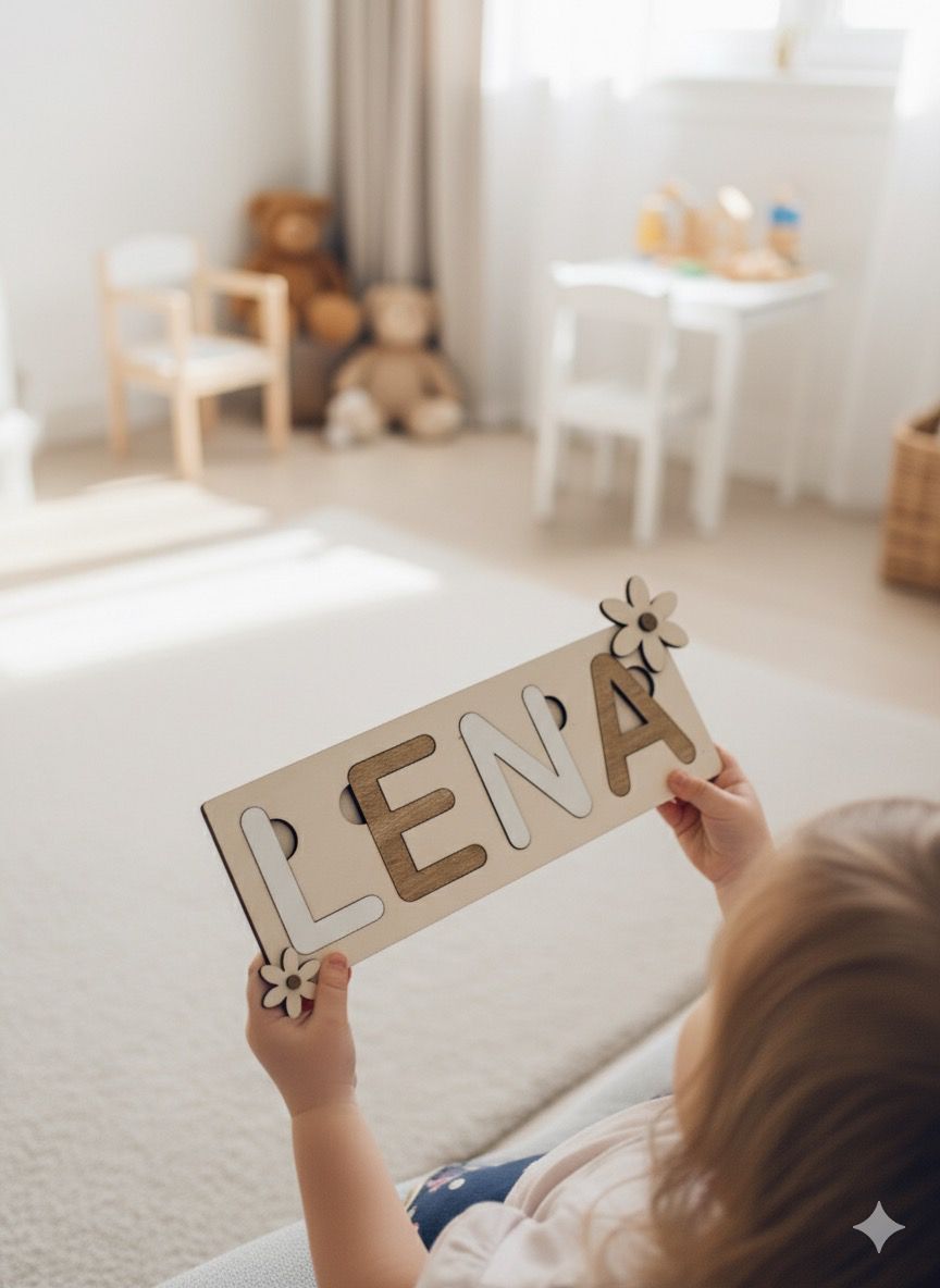 Namenspuzzle aus Holz
